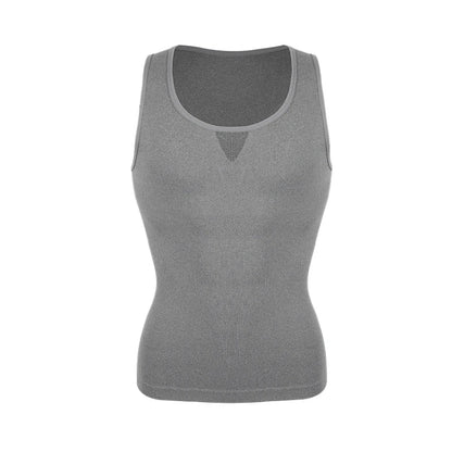 Men’s Slimming Body Shaper Compression Shirt – Abdomen & Abs Shapewear Tank Top to Hide Gynecomastia Moobs for Workout & Daily Wear