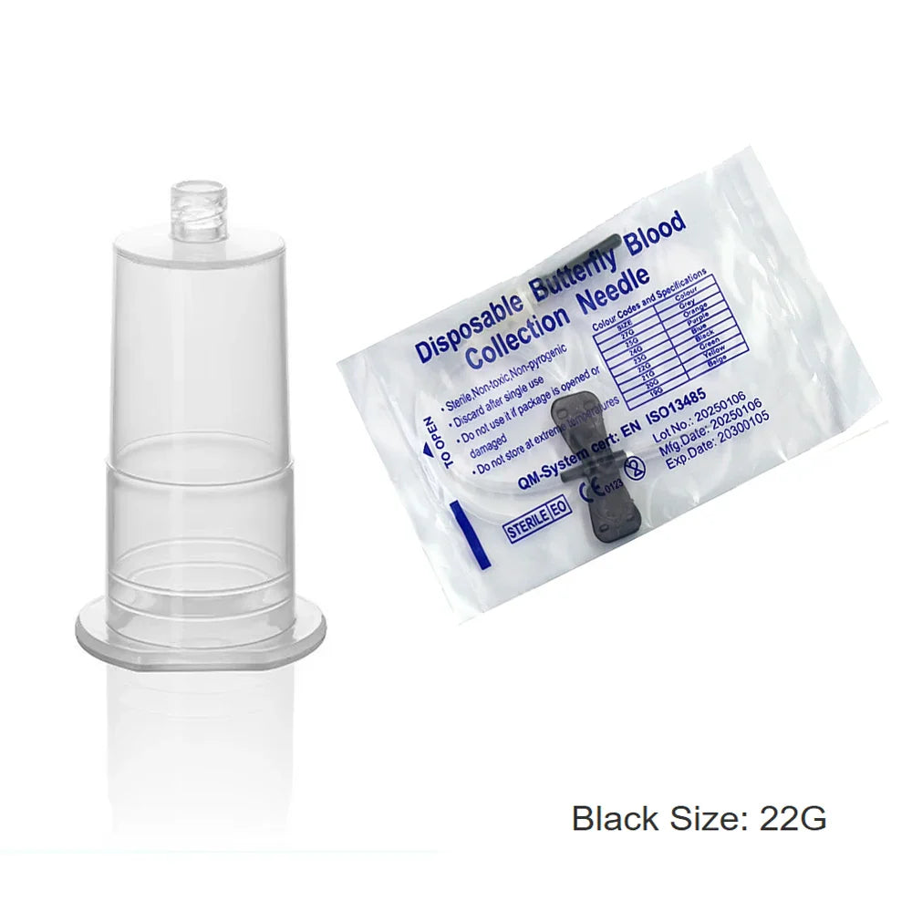 50pcs Disposable Butterfly Blood Collection Needles — Double-Wing Type for Pets, Cats & Dogs, Veterinary Blood Sampling