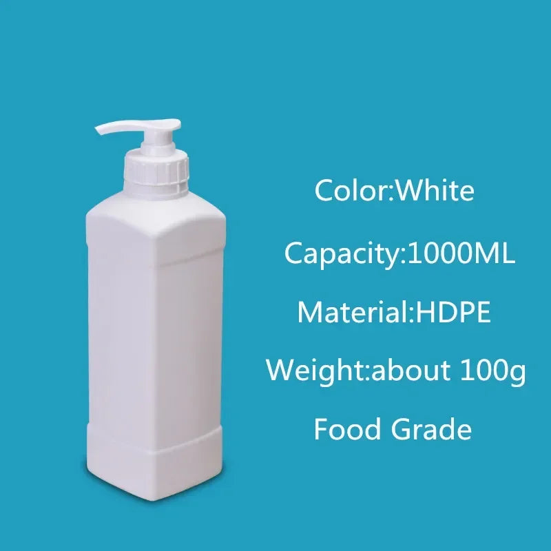 1000mL HDPE Refillable Plastic Bottle with Lid — Food Grade, Leakproof Container for Liquids, Agriculture & Pesticides, 1PCS