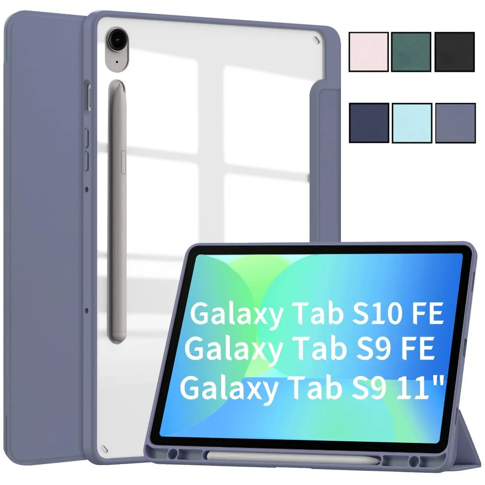 Samsung Galaxy Tab S10 FE 2025 Case — 10.9″ Tablet Cover with Pencil Holder for SM-X520/X526B & S9 FE