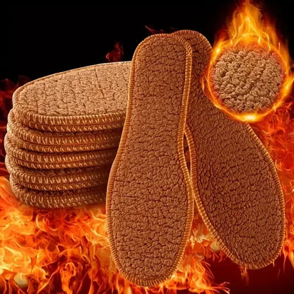 Winter Alpaca Wool Insoles - Soft Plush Thermal Shoe Insoles for Women and Men, Breathable Heat Pads for Snow Boots