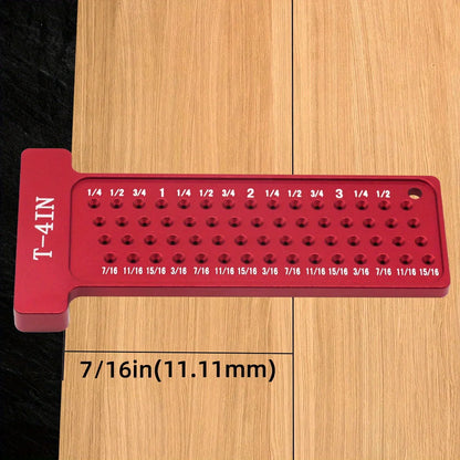 Woodworking Scribe T-Square Ruler – Metric/Inch Aluminum Line Drawing Gauge, Right Angle Protractor for Carpenter Layout