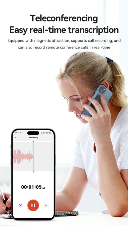 8-128GB AI ChatGPT-4 Voice Recorder – Intelligent Audio Recording, Call Transcription & Voice-to-Text Device