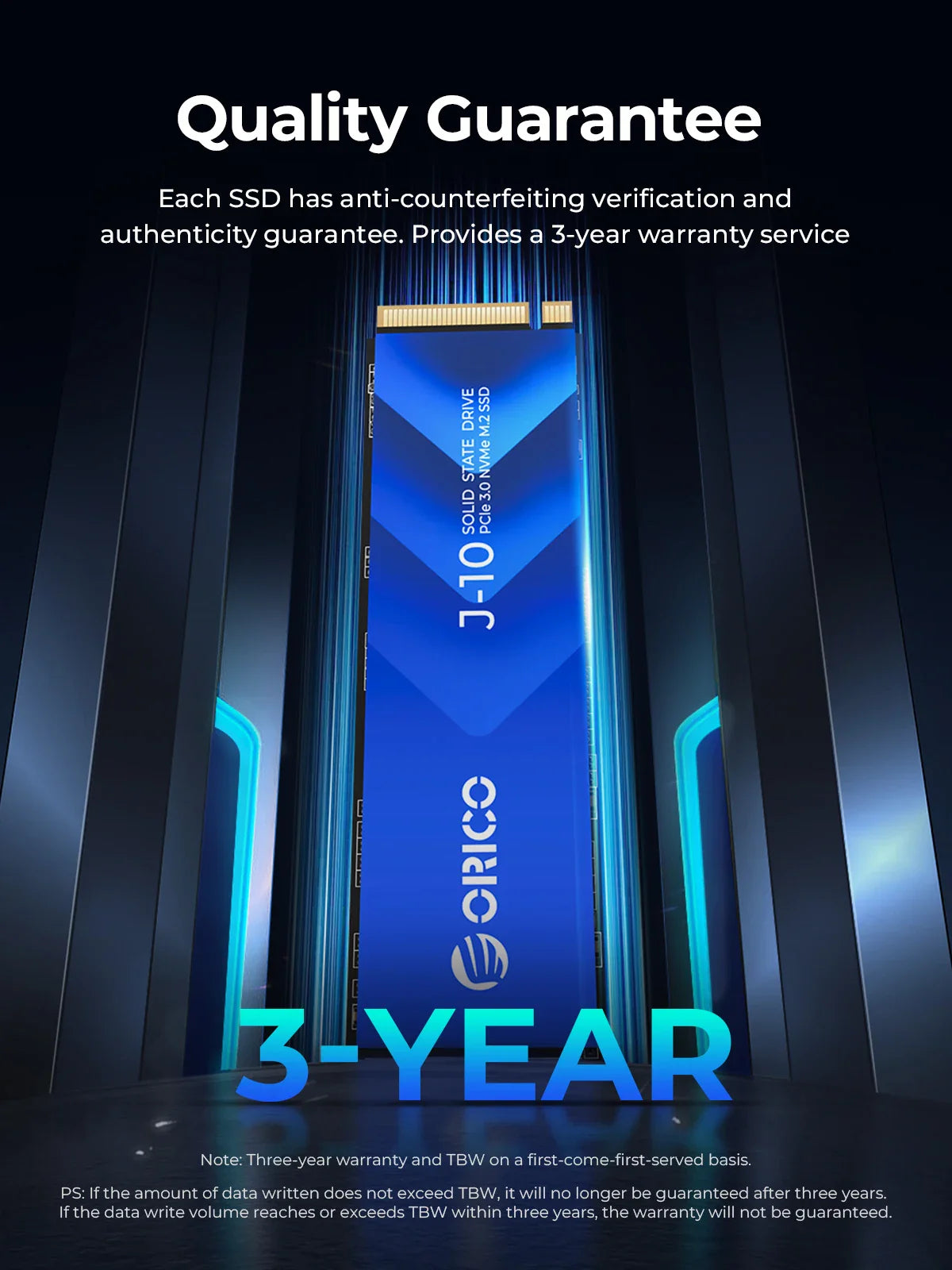 ORICO J10 M.2 NVMe SSD 3100MB/S – PCIe 3.0 Internal Solid State Drive for Audio Editing, 1TB, 2TB, 4TB