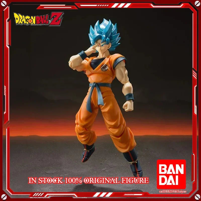 Original Bandai Dragon Ball Z S.H.Figuarts — Super Saiyan God Blue Son Goku Action Figure Model Toy