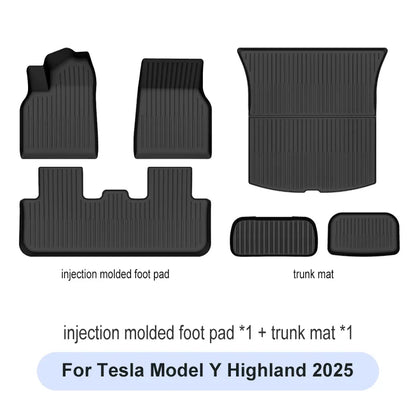 Tesla Model Y Juniper 2025+ TPE Floor Mats Set – Premium All-Weather Cargo & Trunk Liner, Wear-Resistant Car Interior Foot Protection Mats