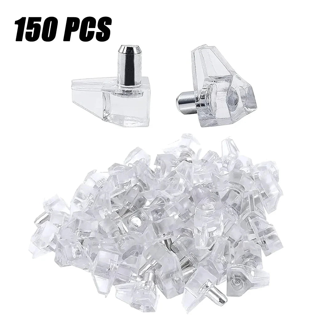 10/500PCS Transparent Shelf Studs – Plastic Laminate & Glass Plate Support Pegs for Cabinet, Wardrobe, Furniture Hardware