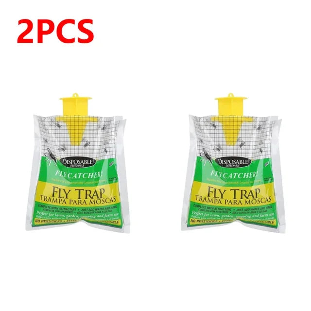 Hanging Fly Trap Bags – Non-Toxic, Water-Soluble Disposable Fly Catchers for Home & Garden