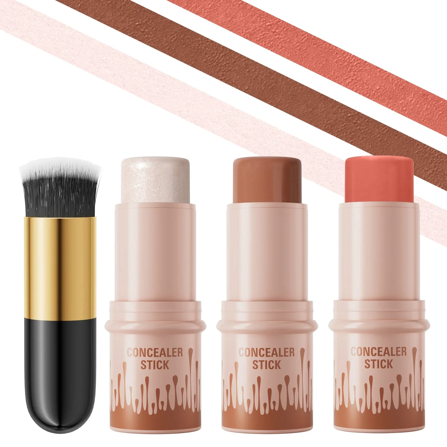 Contour Stick Set – Natural Matte Finish Highlighters & Shadow, Waterproof V-Face Shaping Contour Wand for Face Makeup