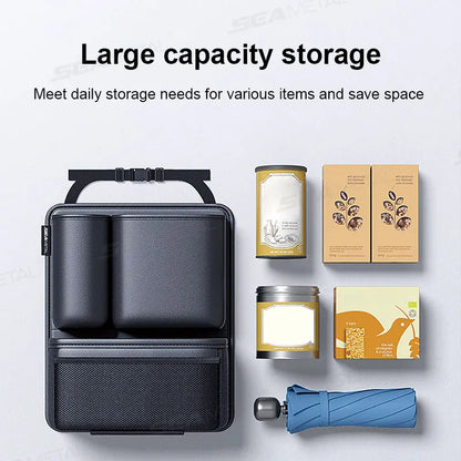 BLALION Car Trunk Leatherette Storage Bag – Detachable High-Capacity Seat Back Pocket Organizer for Jeeps, SUVs & Vans