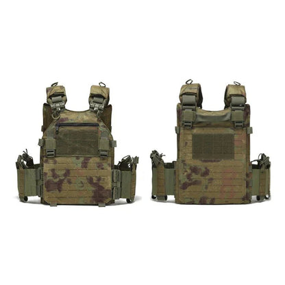 New Combat Vest 6094 – Lightweight Quick Release Laser Cut Tactical Gear for Hunting, Black Tactical Vest