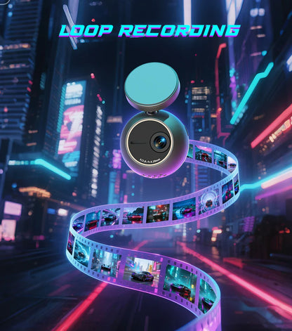 KAWA MINI ORB Dash Cam – 2K Tiny Car DVR with Voice Control, 360° Rotation & 180° Flip Video Recorder