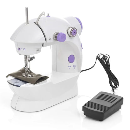 Mini Electric Sewing Machine | Double Speed Household Portable with Night Light & Foot Pedal - Beginner's Kit