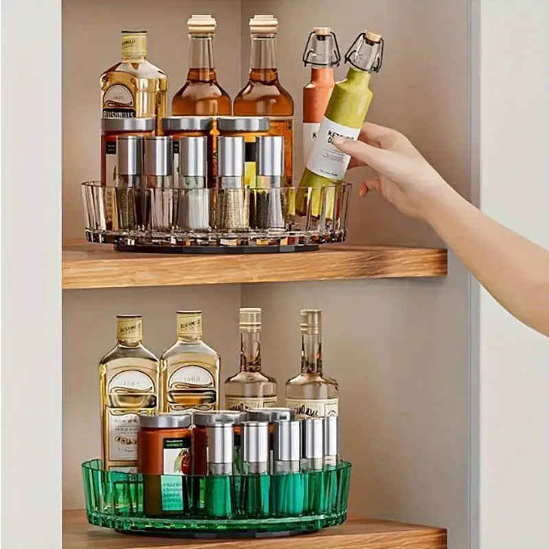 360° Rotating Spice Rack Organizer – Desktop Storage Box for Kitchen & Bathroom, Easy Access Countertop Storage