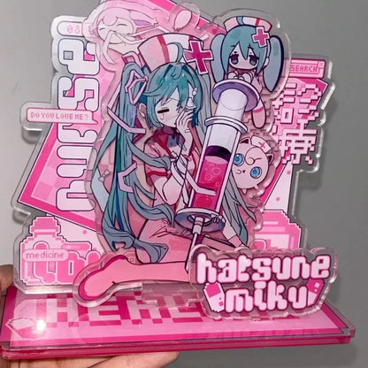 Hatsune Miku Acrylic Standing Sign – Cute Anime Cartoon Ornament with Originality Personality Bracket, Perfect Xmas Gift