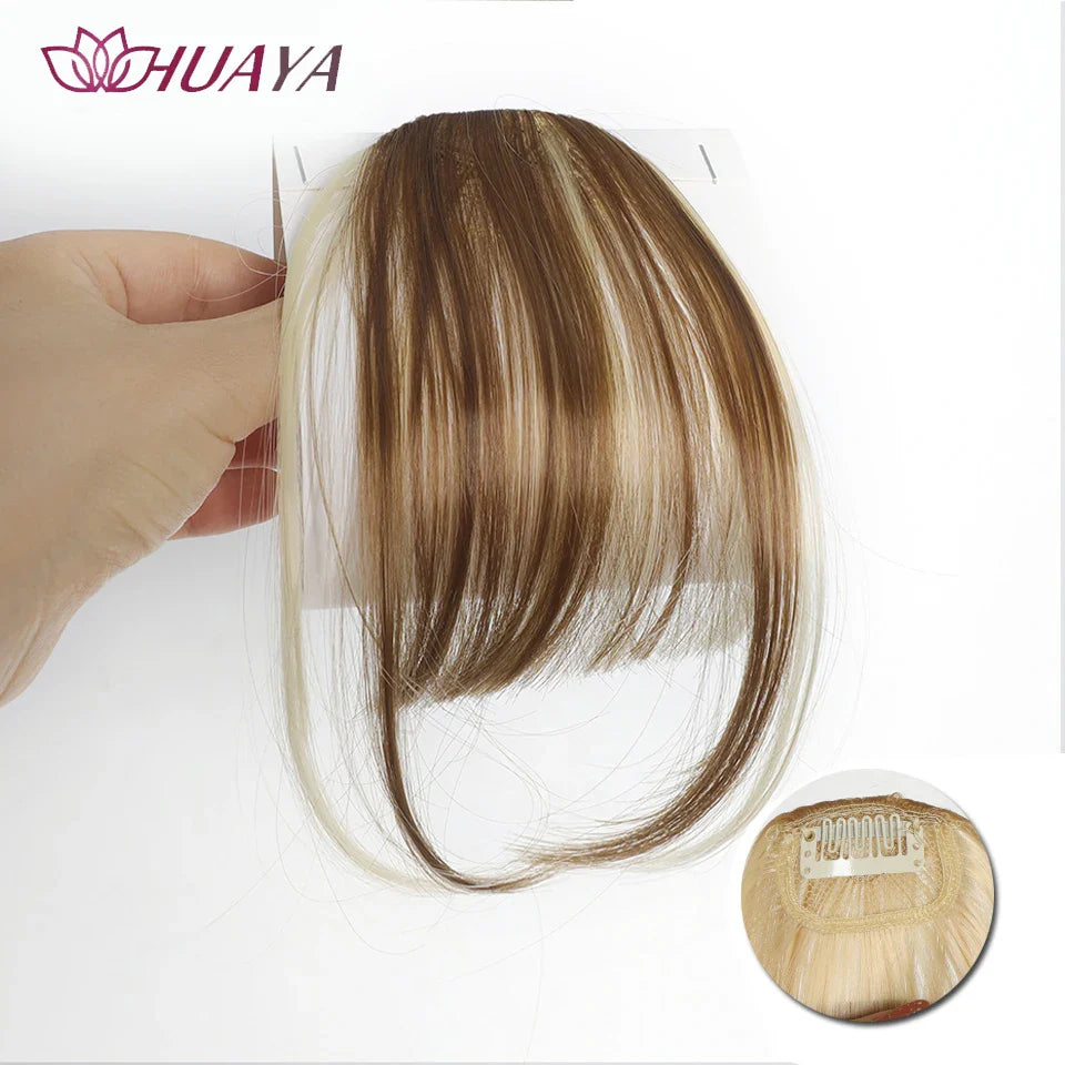 Synthetic Air Bangs Clip-In Hair Extension - Invisible Natural Front Fringes Fiber Hair Accessory
