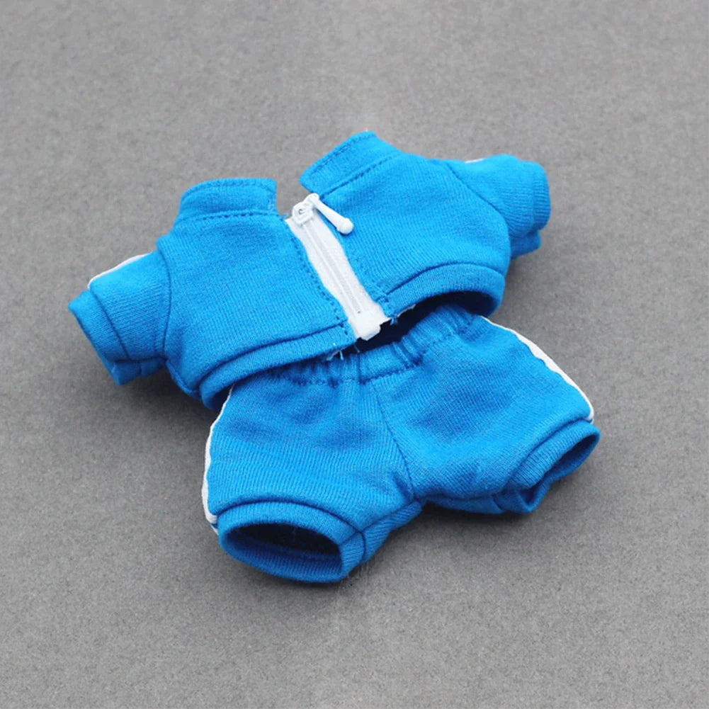 Ropa Labubu Clothes Set for 15/17cm V1/V2 Plush Dolls – Hooded Sweatshirt & Pants | Doll Outfit Accessories & Kid Toy Gift