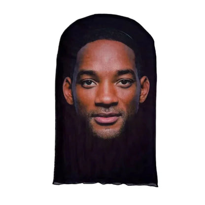 3D Printed Kanye Mask – Elastic Mesh Full Face Cosplay & Party Hood for Men & Women, Hip Hop Streetwear Balaclava