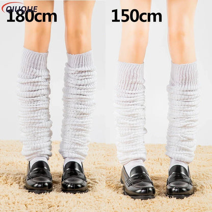 White & Black Loose Slouch Socks – JK Uniform Cosplay Leg Warmers for Women & Girls