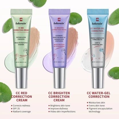 3pcs CC Cream Color-Changing Liquid Foundation – Centella Korean High Coverage Face Makeup Base Cream