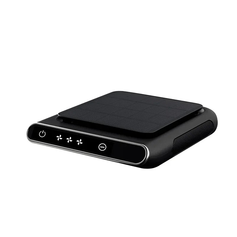 Solar Car Air Purifier - 1200mAh USB Rechargeable Wireless Air Ionizer & Freshener