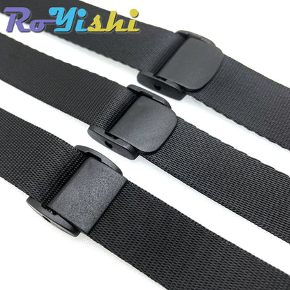 5Pcs Plastic Cam Buckle Set – Adjustable Black Toggle Clips for Backpack Straps & Webbing (5/8”–2” Sizes)