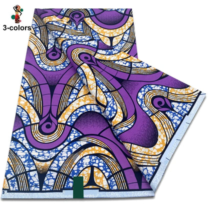 African Ankara Wax Fabric - 100% Cotton Soft Pink Pagne Fashion Print