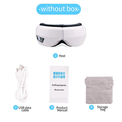 6D Smart Vibration Eye Massager – Hot Airbag Compress, Bluetooth Music Sleep Mask for Eye Relaxation & Fatigue Care