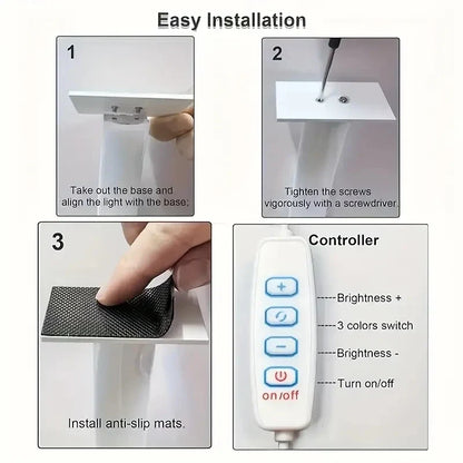 9New Moon Nail Work Lamp – Three-Color USB Beauty Desk Lamp for Nail Art & Eyelash, Black/White/Pink