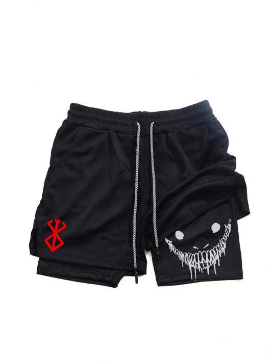 Berserk Men's 2 in 1 Sports Shorts – Quick Drying Running Shorts, Gym & Fitness Training, Double-Layered Design