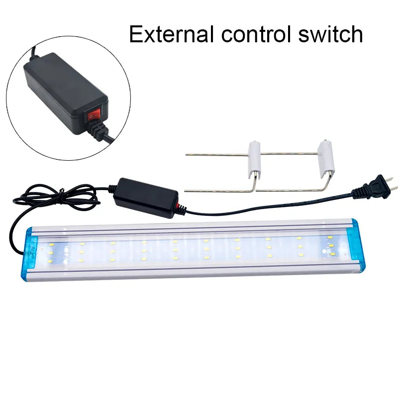 Super Slim Aquarium LED Light: Waterproof Bright Clip Lamp for Fish Tanks - Blue LED Grow Lighting for Aquatic Plants, 220v
