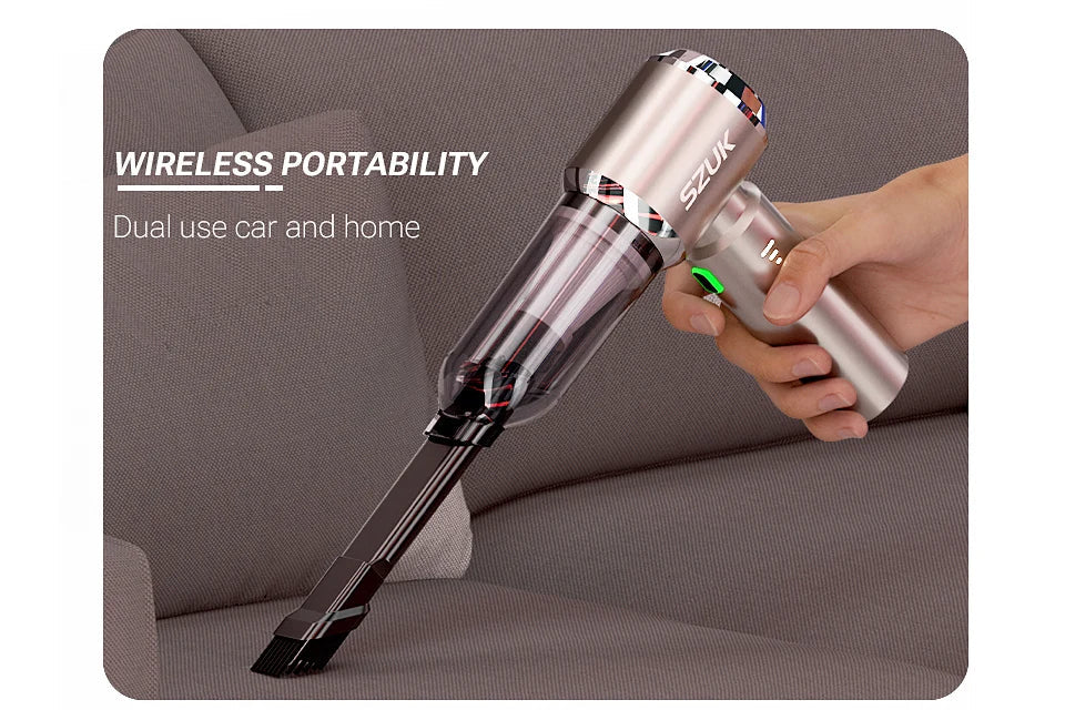 SZUK C012MAX Car Vacuum Cleaner – Strong Suction Wireless Portable Handheld Blower for Home and Car Cleaning