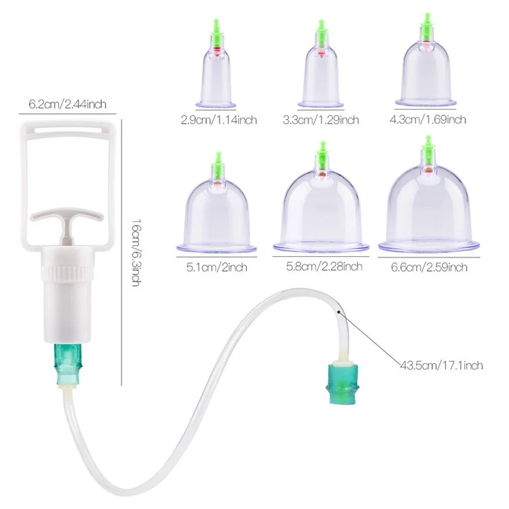 12/24-Cup Chinese Vacuum Cupping Therapy Set – Pull-Out Suction Massager for Pain Relief & Muscle Relaxation