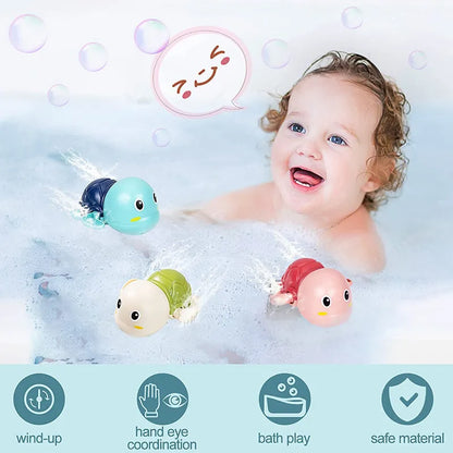 Cute Swimming Turtle and Whale Bath Toys - Classic Clockwork Water Toy for Kids - Pool, Beach, and Bathing Fun