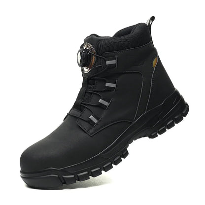 2024 Fashion Waterproof Security Work Boots – Protective Leather, Anti-Smash & Anti-Puncture Industrial Safety Shoes