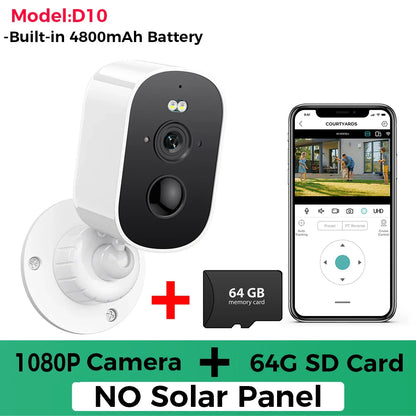 1080P WiFi Solar Security Camera – Wireless Outdoor Bullet Camera with PIR Motion Alarm, Two-Way Audio & Cloud Storage