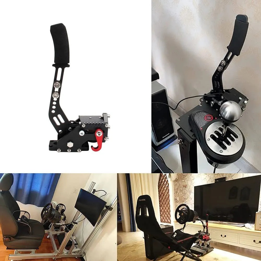 USB Handbrake for Racing Sim — Compatible with G25/27/29, T300, T500, Fanatec OSW, Dirt Rally PC Games, Red/Black/Blue HB-1009