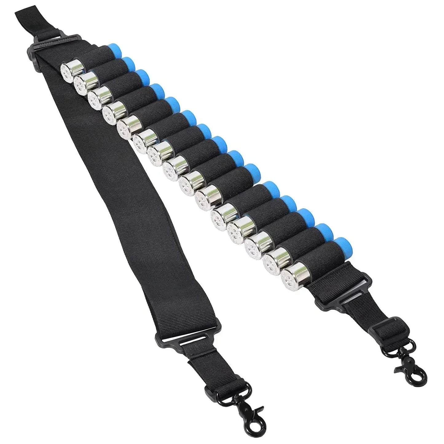 15-Round 12 Gauge Ammo Shell Belt with 2-Point Sling – Rifle Shotgun Shoulder Holster Hunting Accessory