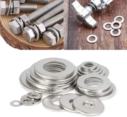 Stainless Steel Sealing Gasket Washer Set - 180pcs M2-M10 Sump Plug Oil Seals for General Repair - Solid and Durable