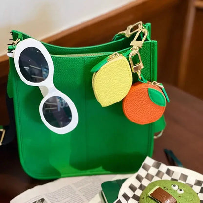 Mini Cherry & Strawberry Coin Purse – Cute PU Leather Keychain Bag for Earphones and Small Storage, Korean Style