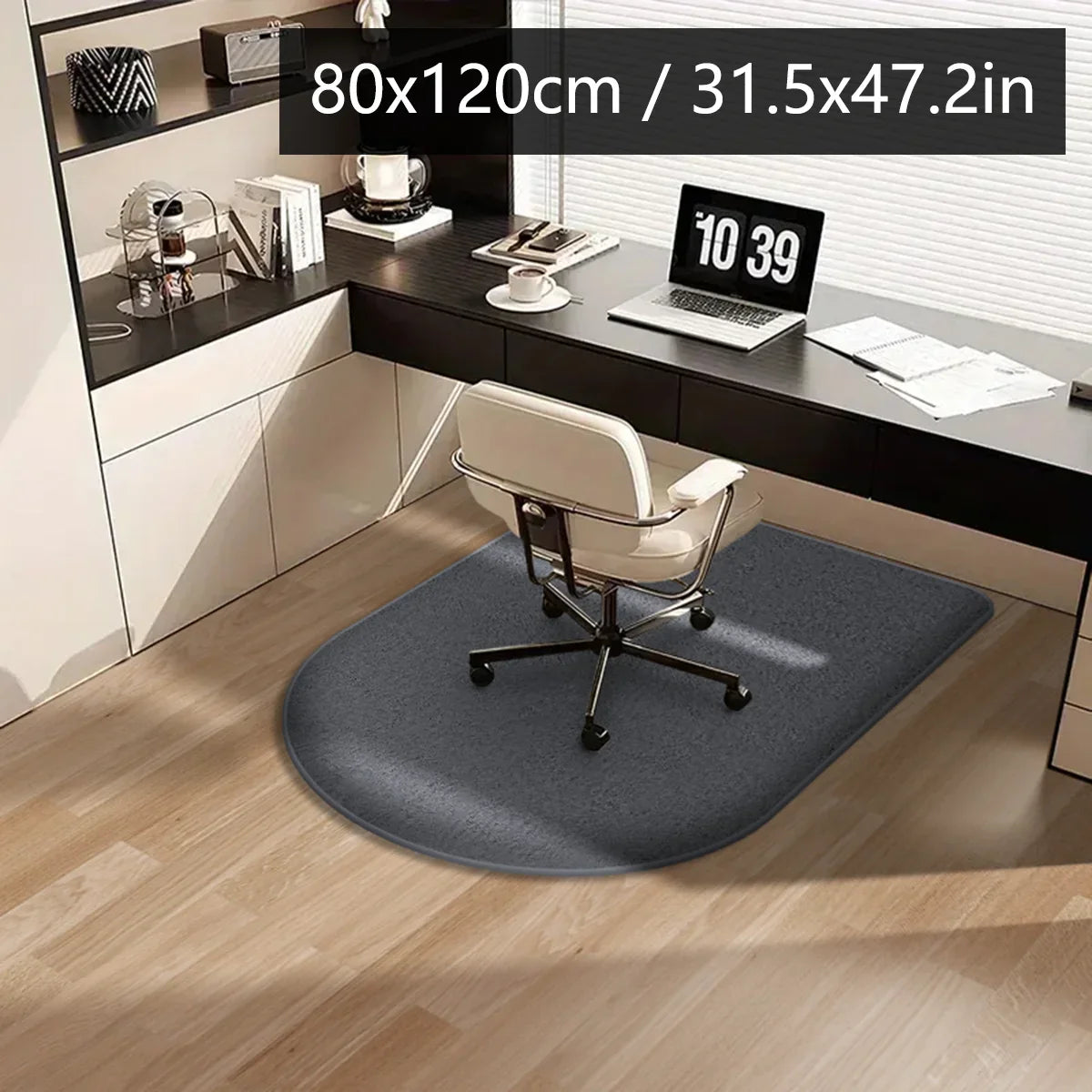 Solid Color Flannel Chair Mat – Thickened Soft Floor Carpet for Computer Desk, Swivel Chair, Study & Dressing Table Use