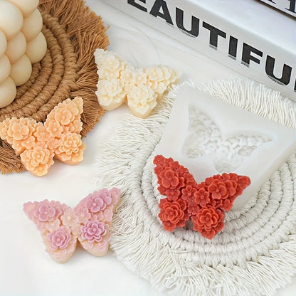 3D Flower & Butterfly Silicone Mold – Durable DIY Craft Tool for Home Decor, Clay, Soap, Candle Making, and Aromatherapy