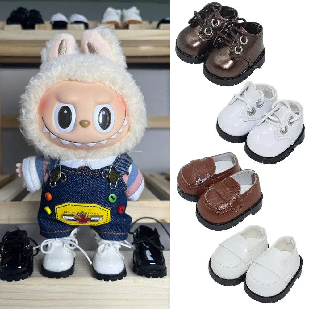 LABUBU Leather Shoes for 17cm Cotton Dolls – Casual Sports Boots DIY Doll Accessories