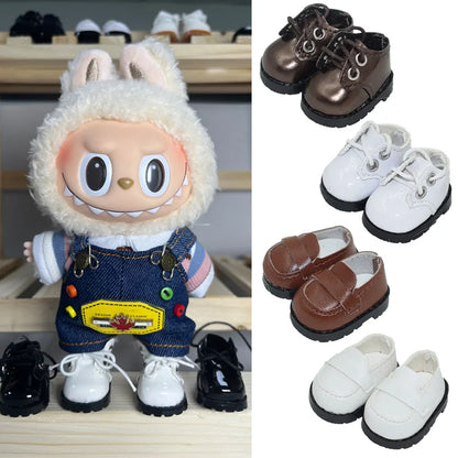LABUBU Leather Shoes for 17cm Cotton Dolls – Casual Sports Boots DIY Doll Accessories