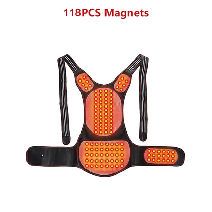 Tourmaline Magnetic Heated Vest — Self-Heating Thermal Waist Brace & Lumbar Support Corset for Posture Correction and Pain Relief