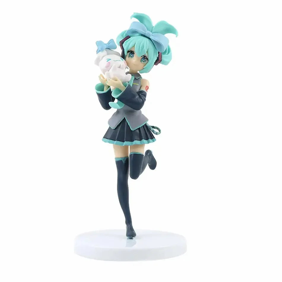 11cm Hatsune Miku Desktop Action Figure – Cute Neko T-Shirt Anime Figurine, Kawaii Girl Model Toy Gift
