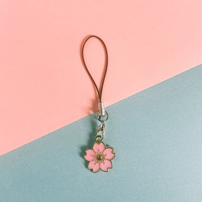 Enamel Flower Phone Lanyard - Floral Keychain Strap Bag Pendant Accessory Gift for Girls