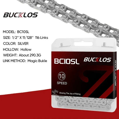 BUCKLOS MTB Bike Chain – 12 & 11 Speed Mountain & Road Bicycle Chain, Compatible with 8-12 Speed Cycling Parts