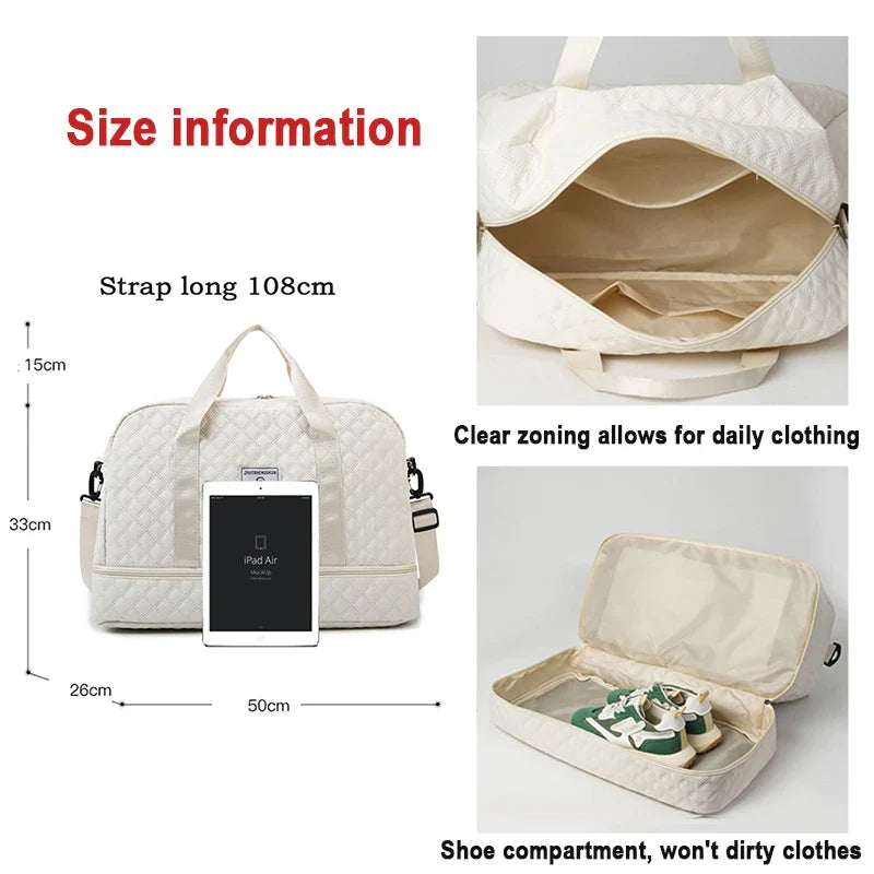 Short Trip Travel Bag – Large Capacity Waterproof Handbag with Dry & Wet Separation for Men & Women