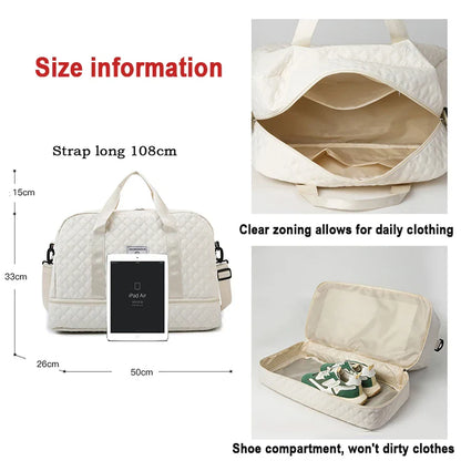 Short Trip Travel Bag – Large Capacity Waterproof Handbag with Dry & Wet Separation for Men & Women